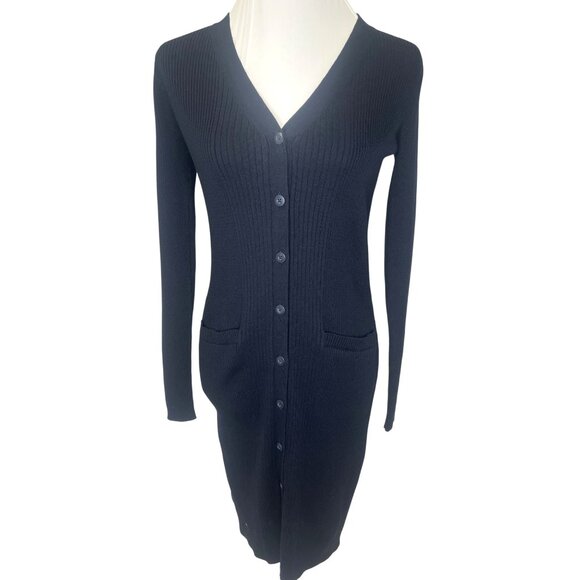 Cabi Sweater Dress Long Sleeve Ladies Size XS Navy Blue Color - Picture 1 of 9